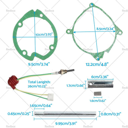 6Pcs Gasket & Ceramic Glow Plug Kit for Diesel Heater 5KW