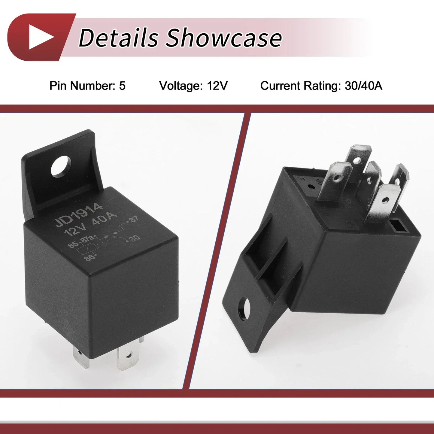 5 Pins Fog Light Relay for Porsche 928 (1978-1982, 1987-1991) 12V 30/40A