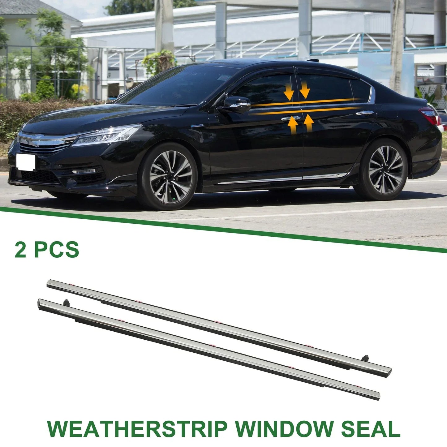 2 x Rear Weatherstrip Window Seal for Honda Accord (2018-2023)