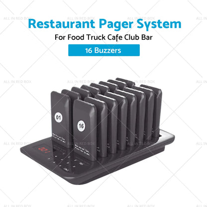 16 x Restaurant Pager System Buzzers for Guest Queuing in Food Truck, Cafe, Bar