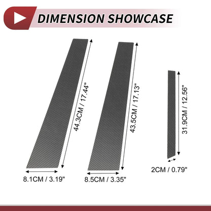 6 Pcs Door Pillar Window Trim for Mercedes S-Class (2014-2023) Carbon Fiber