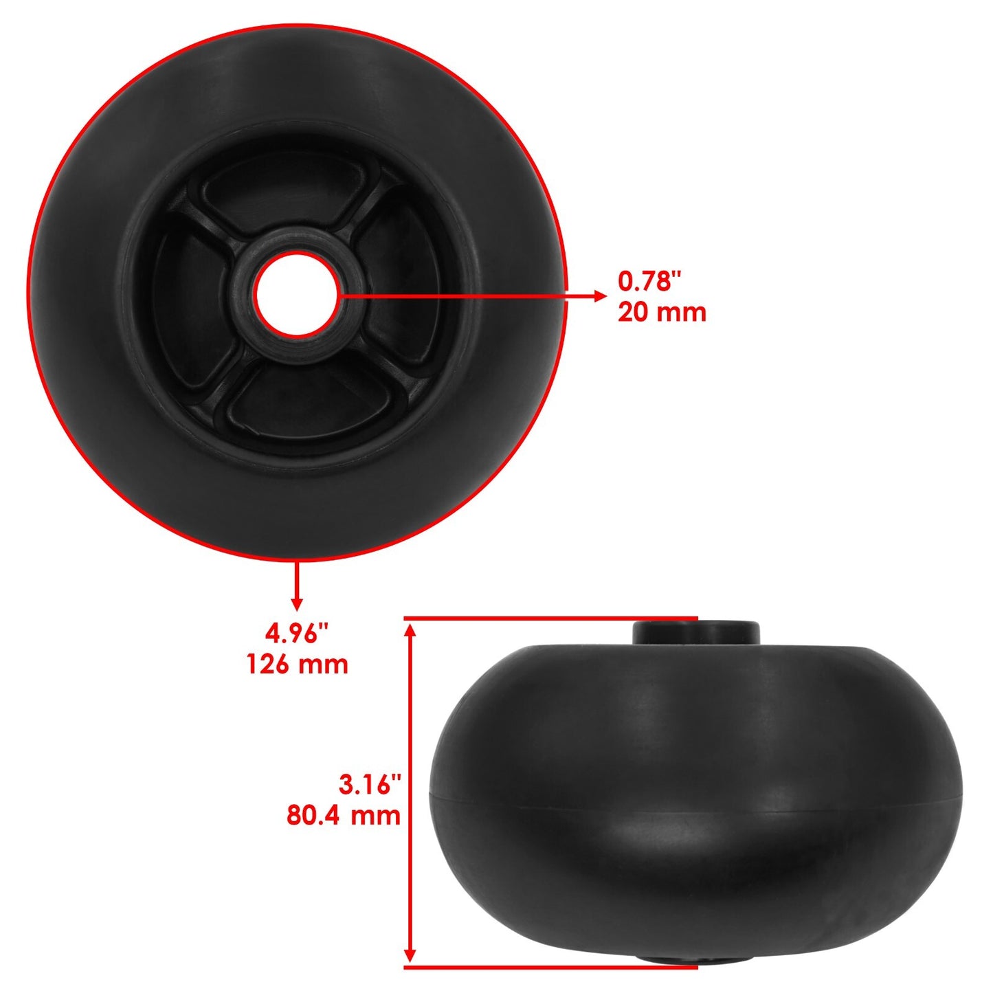 48 Inch Anti Scalp Wheel Replacement for Hustler Raptor Flip Up Deck (2020–2020)