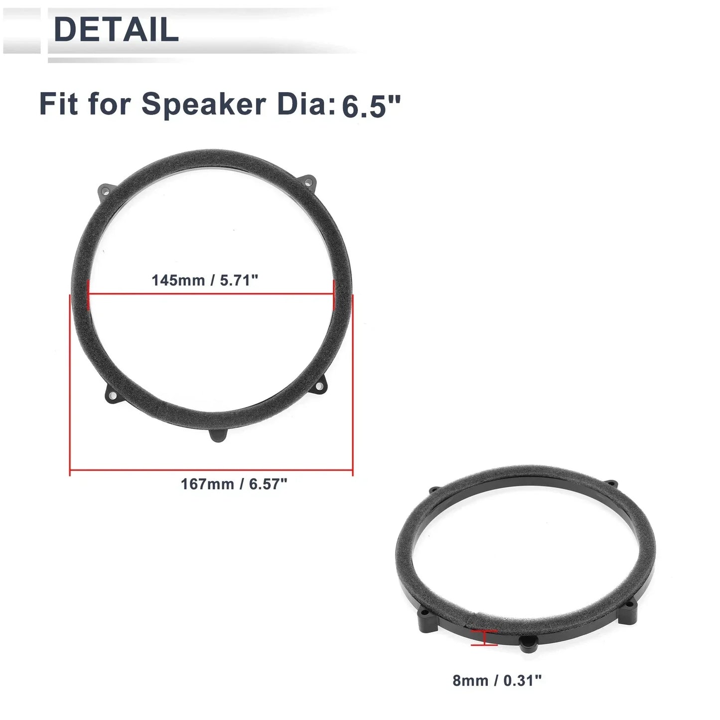 Speaker Spacer Ring Adaptor for Mercedes-Benz 6.5" Speakers