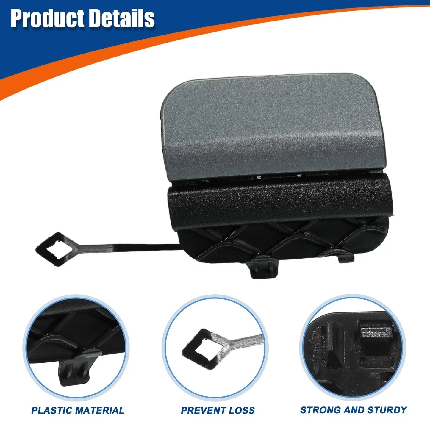 Rear Bumper Tow Hook Cover for Mercedes-Benz W205 (2015-2021) Moon Grey