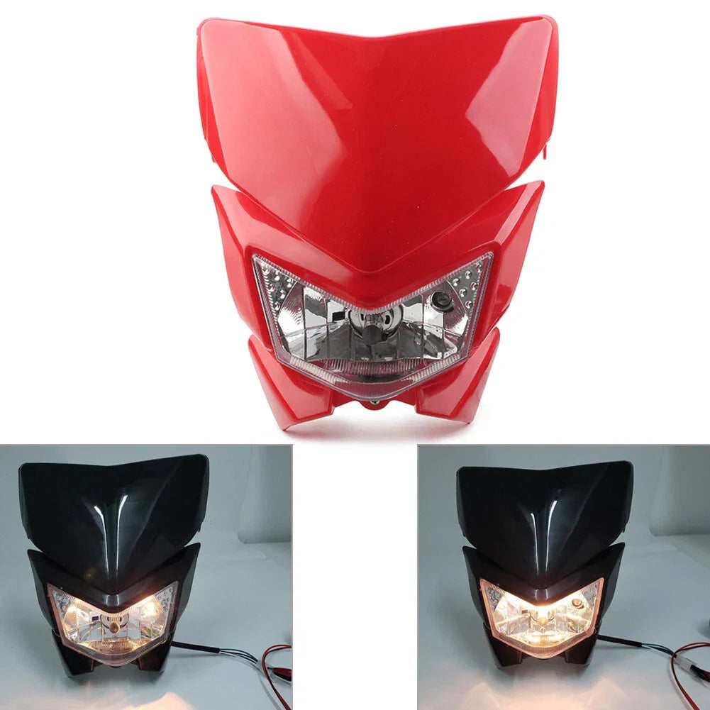 Headlight Lamp for MX Enduro Dirt Trail Bike 250cc Red