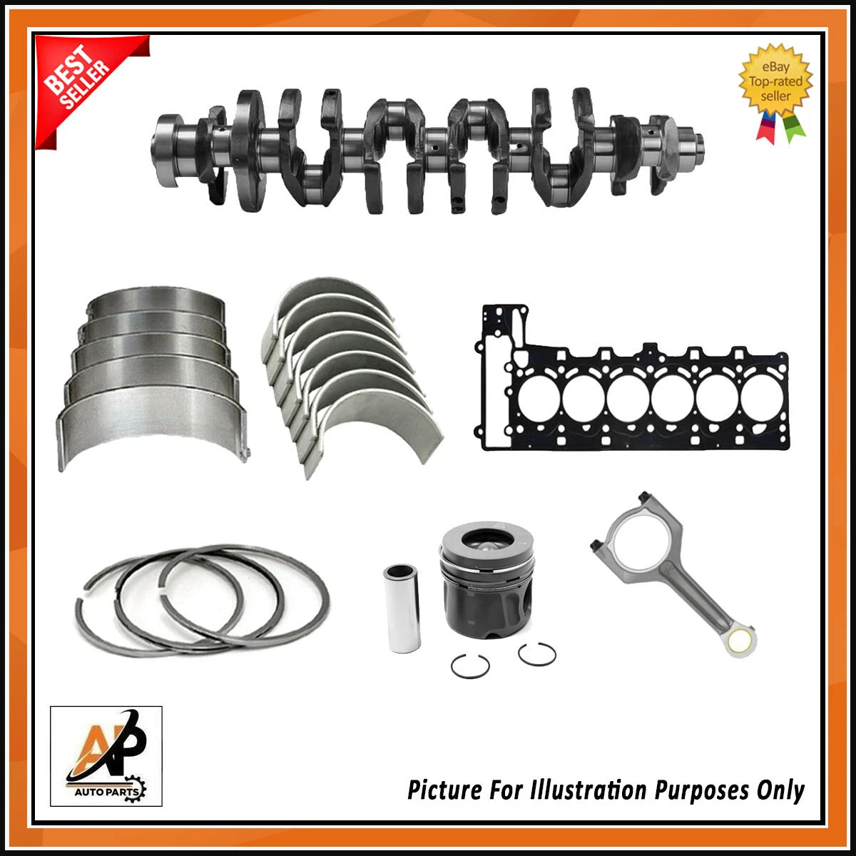 Crankshaft Rebuild Kit Replacement for BMW 1 3 5 7 X6 Z4 N54 (2006–2013)