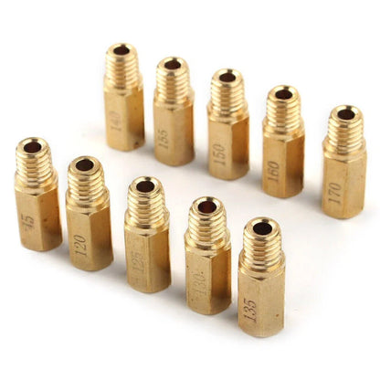 10 x Carburetor Main Jets Kit for PWK Mikuni OKO KOSO (120-170)