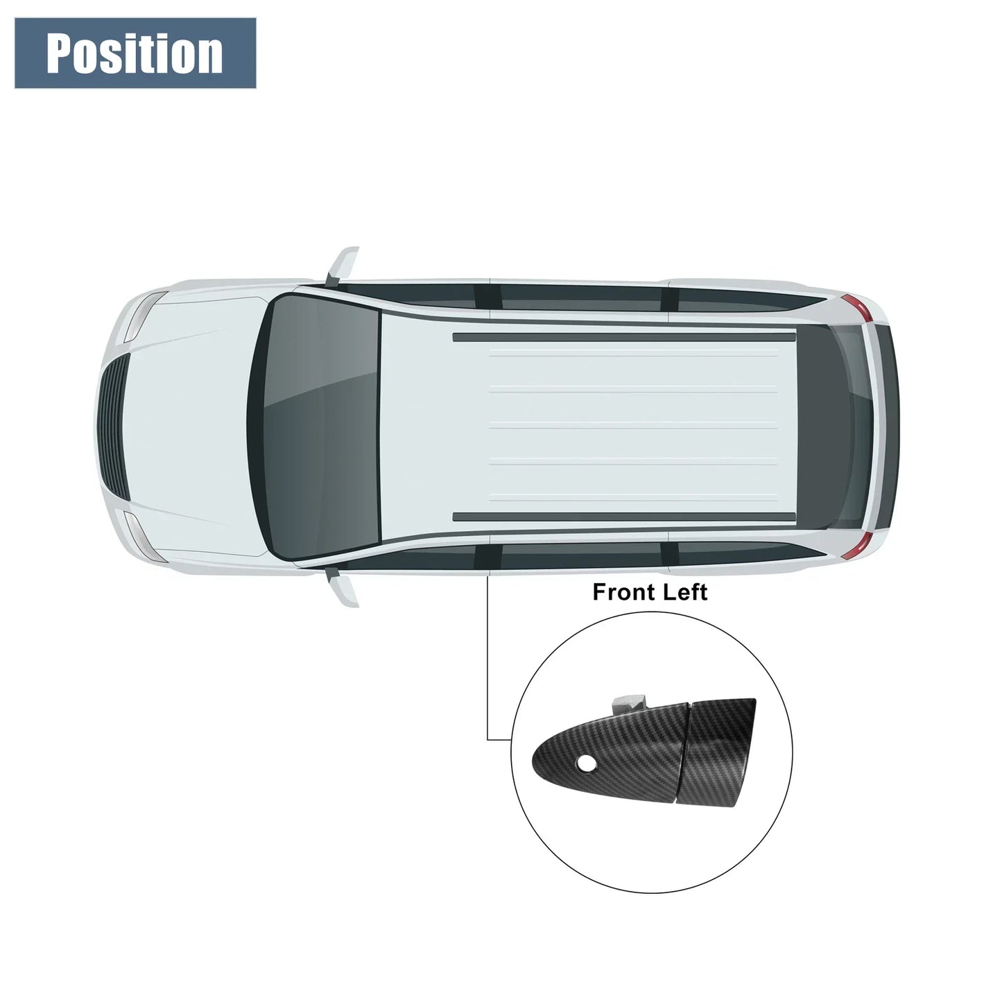 Front Left Exterior Door Handle Carbon Fiber for Honda CR-Z (2011-2016)