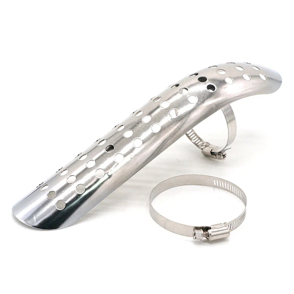 Silver Exhaust Muffler Pipe Heat Shield Cover for Universal Motorcycle
