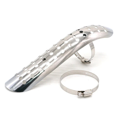 Silver Exhaust Muffler Pipe Heat Shield Cover for Universal Motorcycle