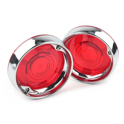 Turn Signal Bezels  Red Lens Covers Chrome for Harley Touring Road Glide