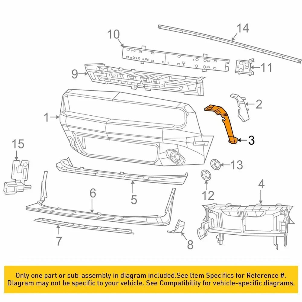 Bumper Fender Brackets for 2008-2021 Dodge Challenger