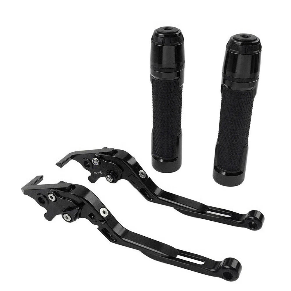 Black Extendable Brake Clutch Levers & Handlebar Grips for Daytona 675 R