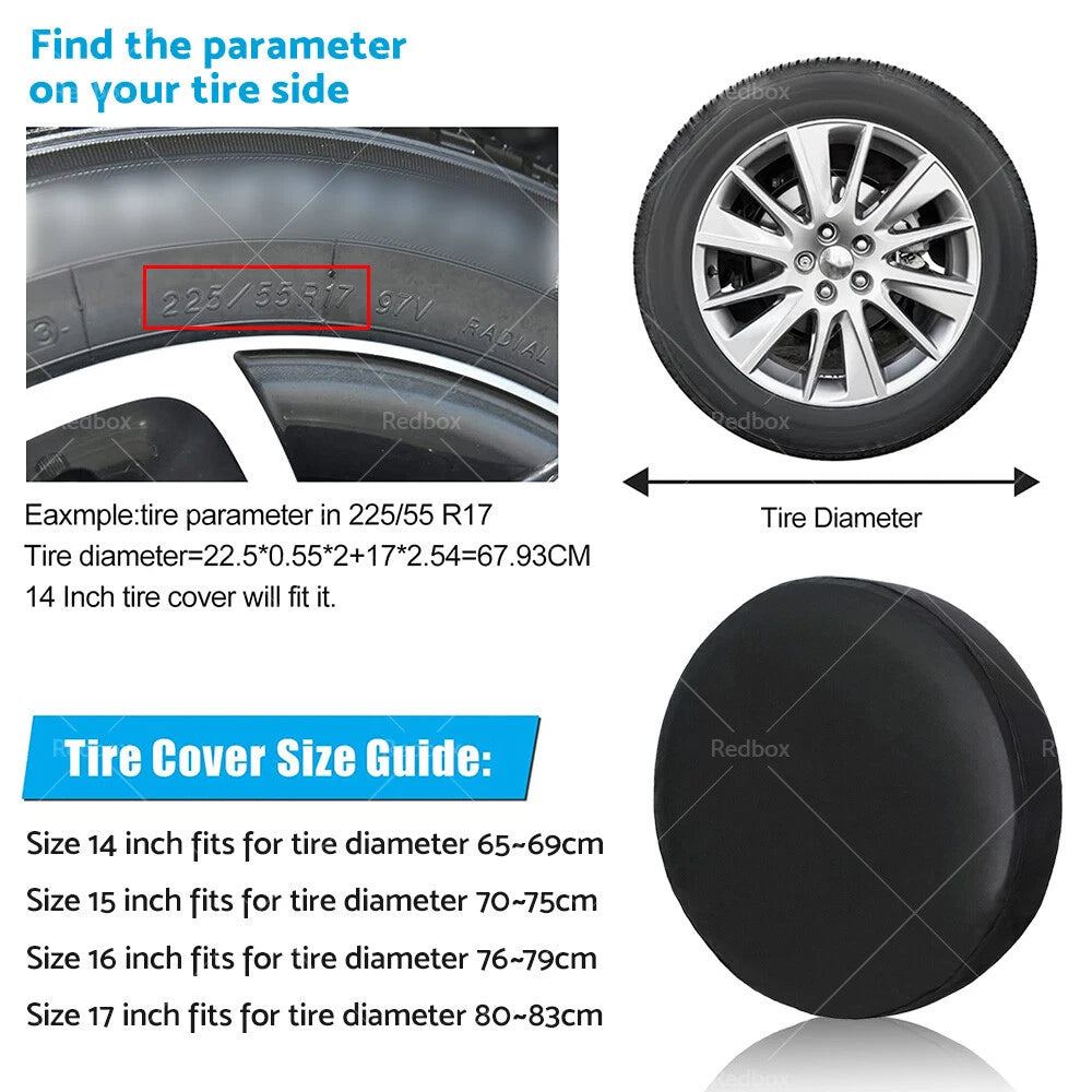17" Spare Wheel Cover for Universal Tire Diameter 80-83cm (32")