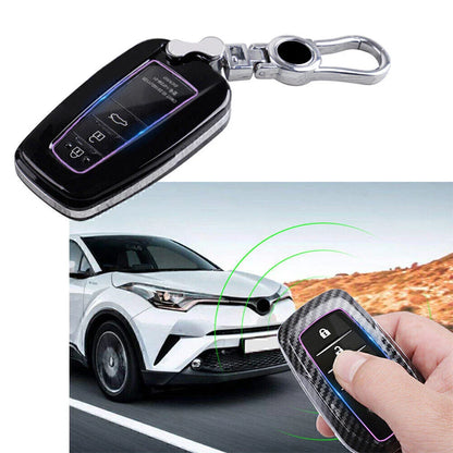 Black Remote Key Fob Case for Toyota Camry Corolla C-HR RAV4 Prius (2018-2023)