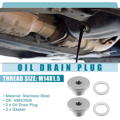 Engine Oil Drain Plug Bolt for Chevrolet Cruze (Set of 2)