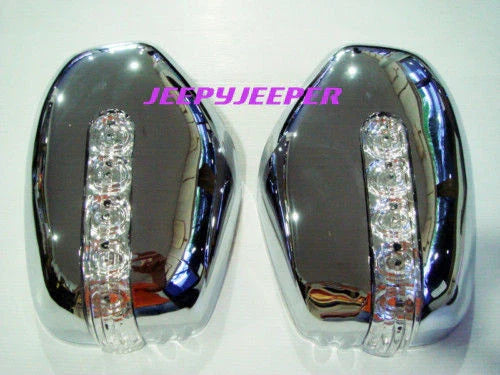 Chrome LED Mirror Covers for Mitsubishi L200 Triton Pajero (2005-2015)