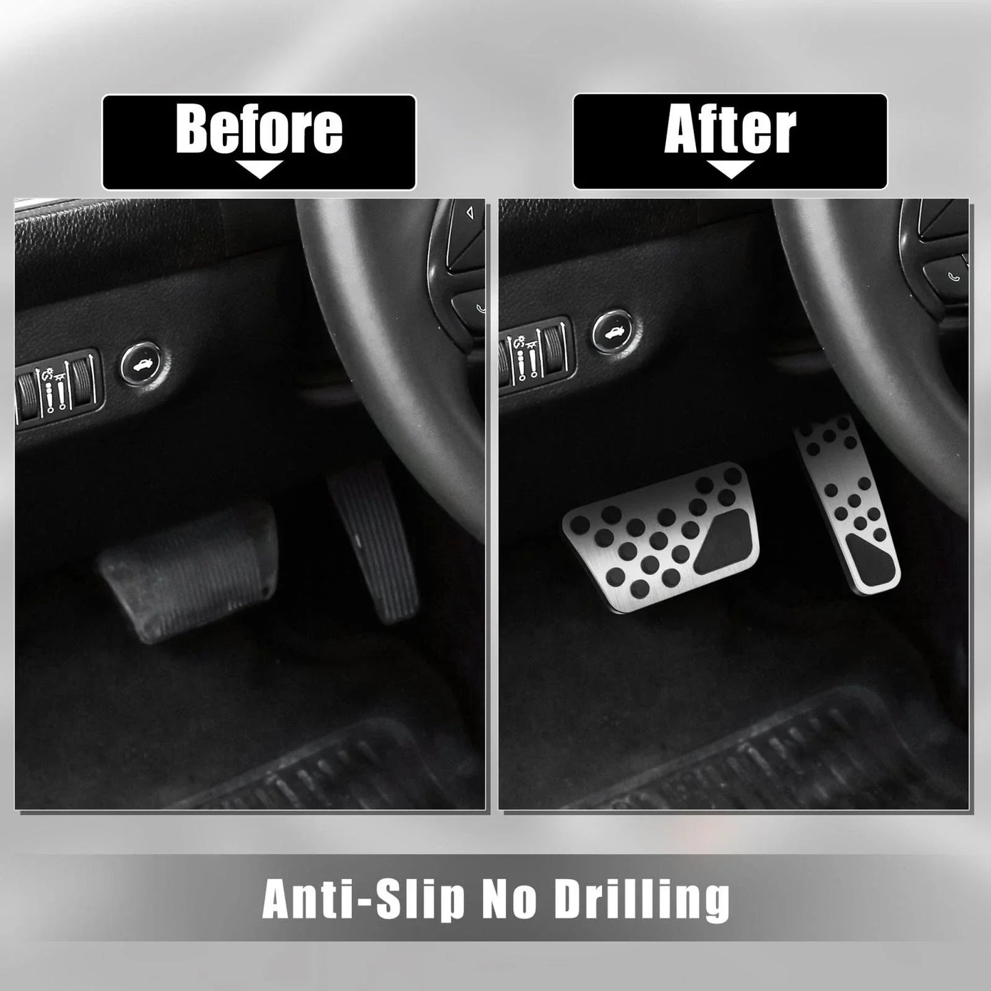 Brake & Gas Accelerator Pedal Covers Kit for Dodge Chrysler