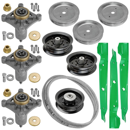 Deck Blade Spindle Belt Kit Combo for Husqvarna RZ5424 RZ5426 Z254 (2004–2018)