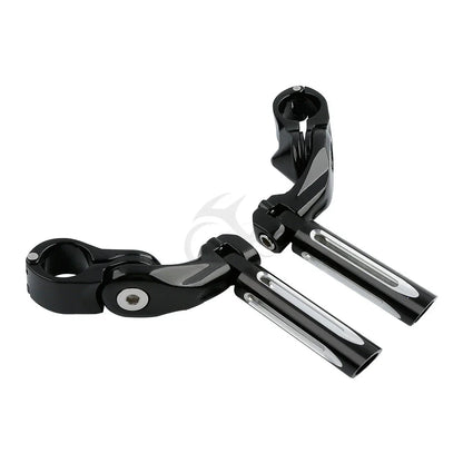 1 1/4" Black Short Angled Footpegs for Harley Road King, Glide