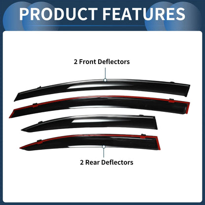Window Deflectors for Honda Civic 2006 Side Window Vent Visors Black 1 Set