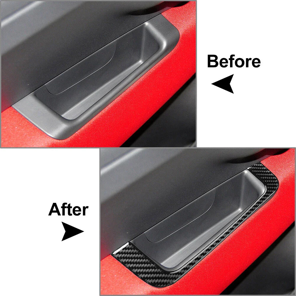 Carbon Fiber Interior Door Armrest Handle Trim for Fiat 500 (2012-2015)