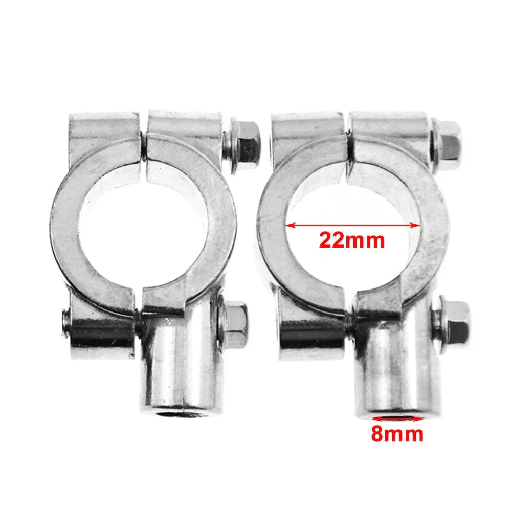 22MM 8mm Handlebar Mirrors Mount Holder Clamp for Motorcycle Chrome