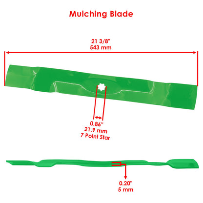Deck Blade Replacement Set for John Deere LT160 LT180 X105 X110 (21.375 in) (2005–2007)