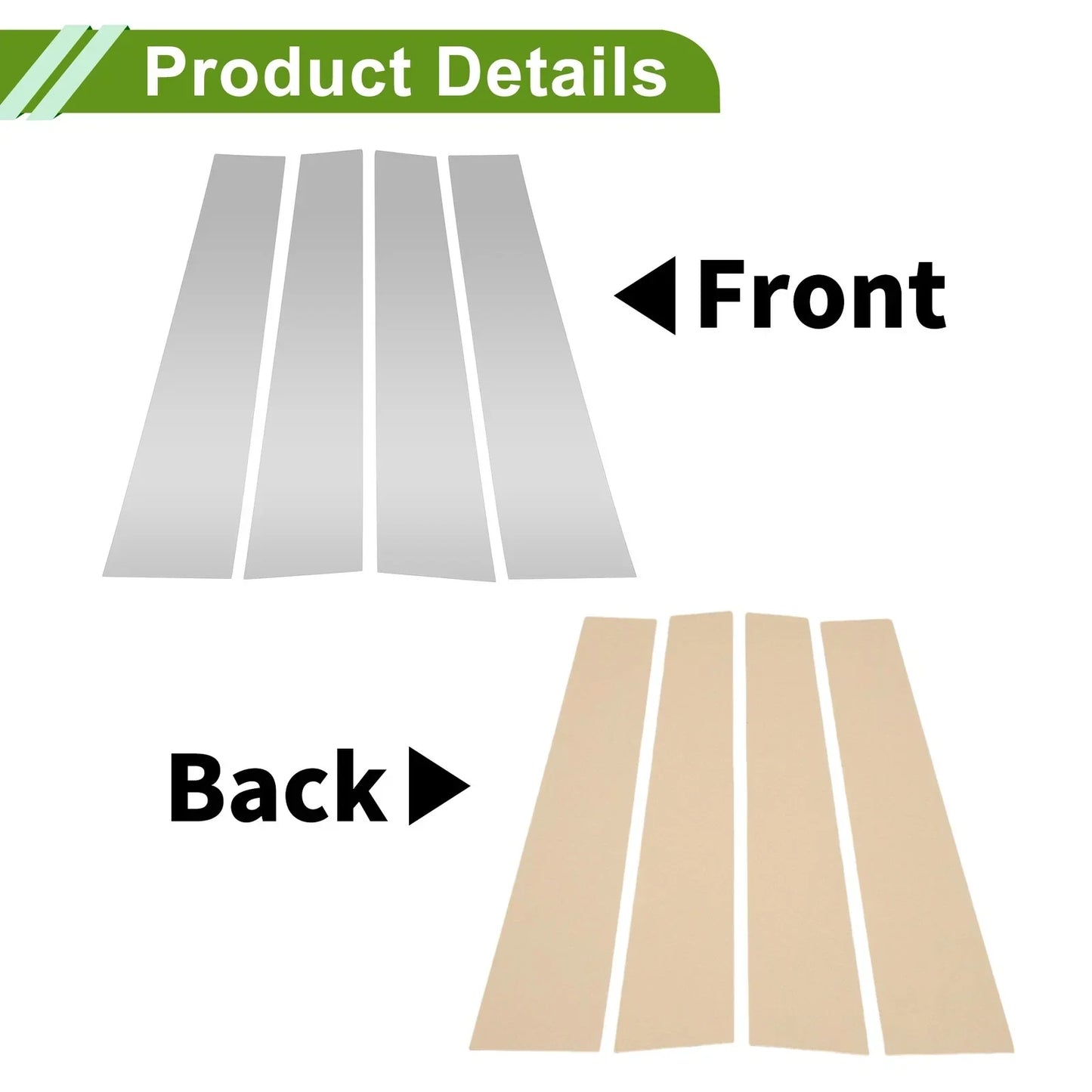 4 Pcs Silver Tone Pillar Window Trim for Dodge Ram (2019-2023)