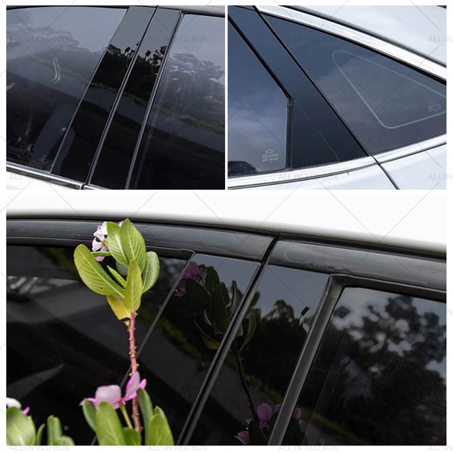 6 x Black Window Trim Covers for Honda CR-V (2007-2011)