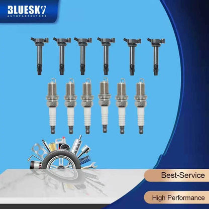 6 x Ignition Coils & Spark Plugs for Toyota Kluger, Lexus RX330, RX400H (2001-2007)