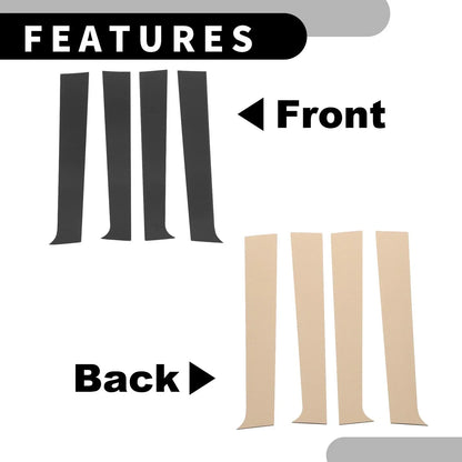 4 x Car Pillar Window Trim Covers for Dodge Ram 1500 (2002-2008) Black