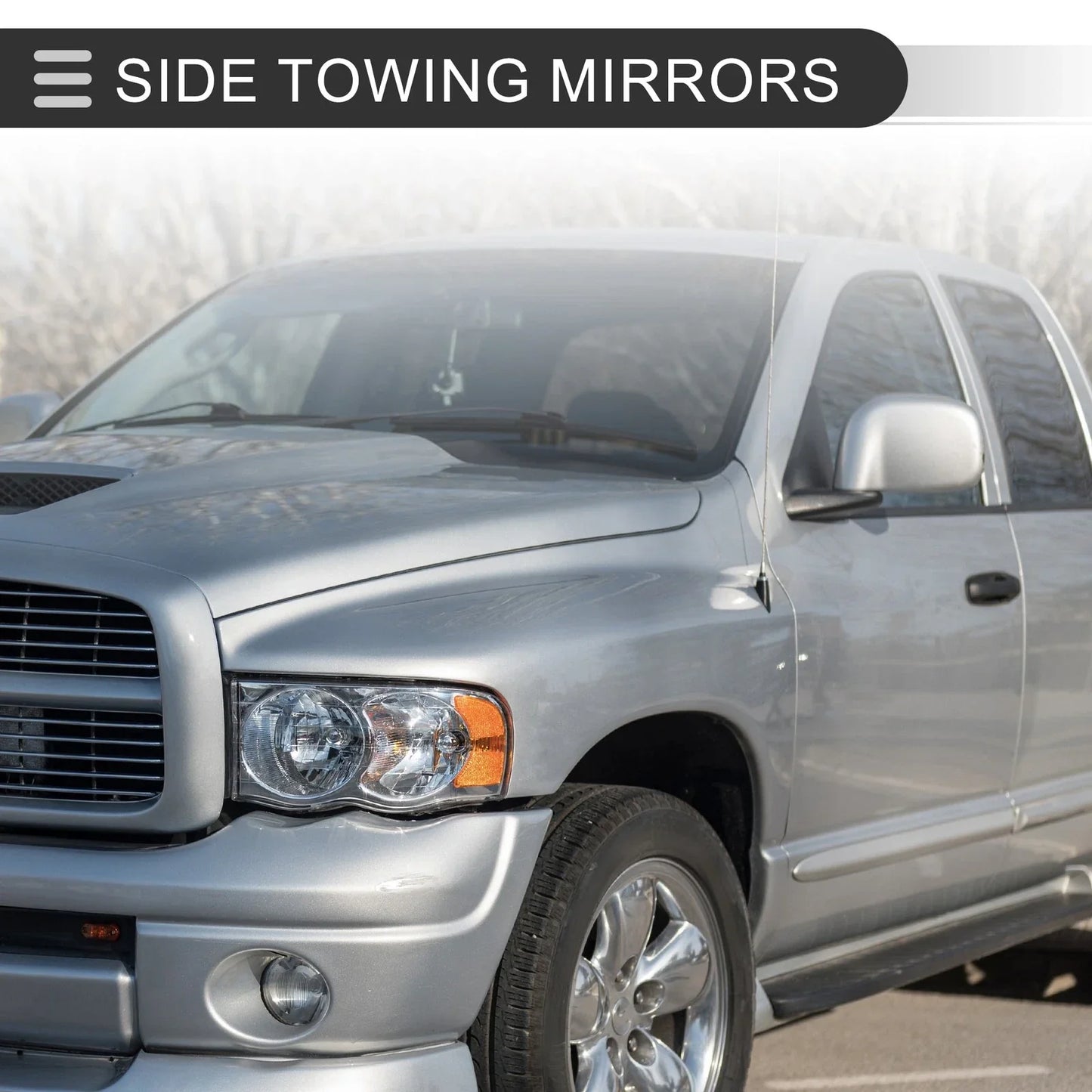 Tow Mirrors for Dodge Ram 2500 3500 2003-2009 with Puddle Lamps - 1 Pair