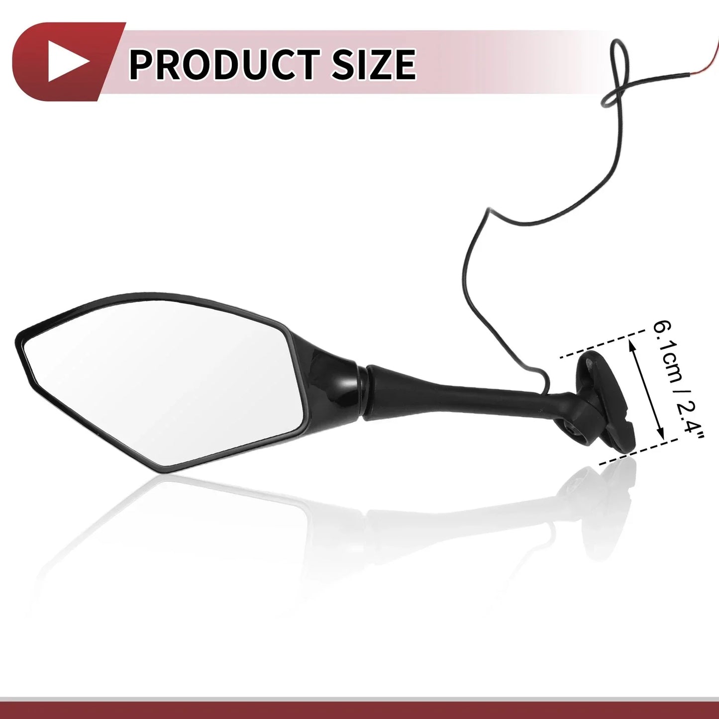 Set of 2 Motorcycle Rear View Mirrors for Honda CBR600RR (2003-2014)