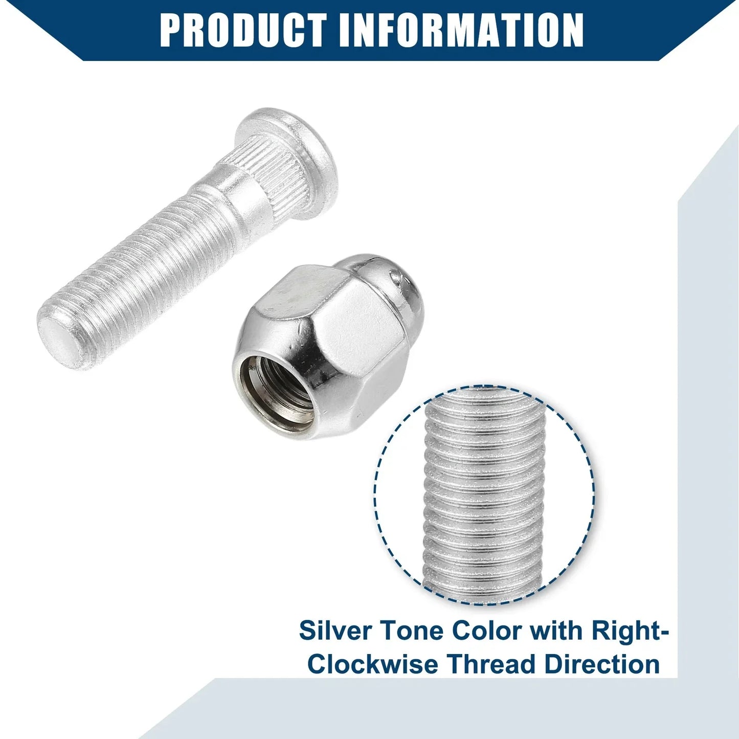 M12-1.50 Wheel Stud Bolts 2 x for Hyundai Sonata, Kia Rio (2006-2023)