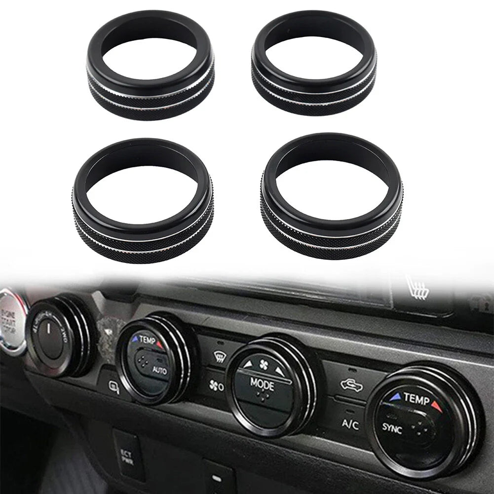 Black AC Climate Control Knob Trim for Toyota Tacoma (2016-2023)