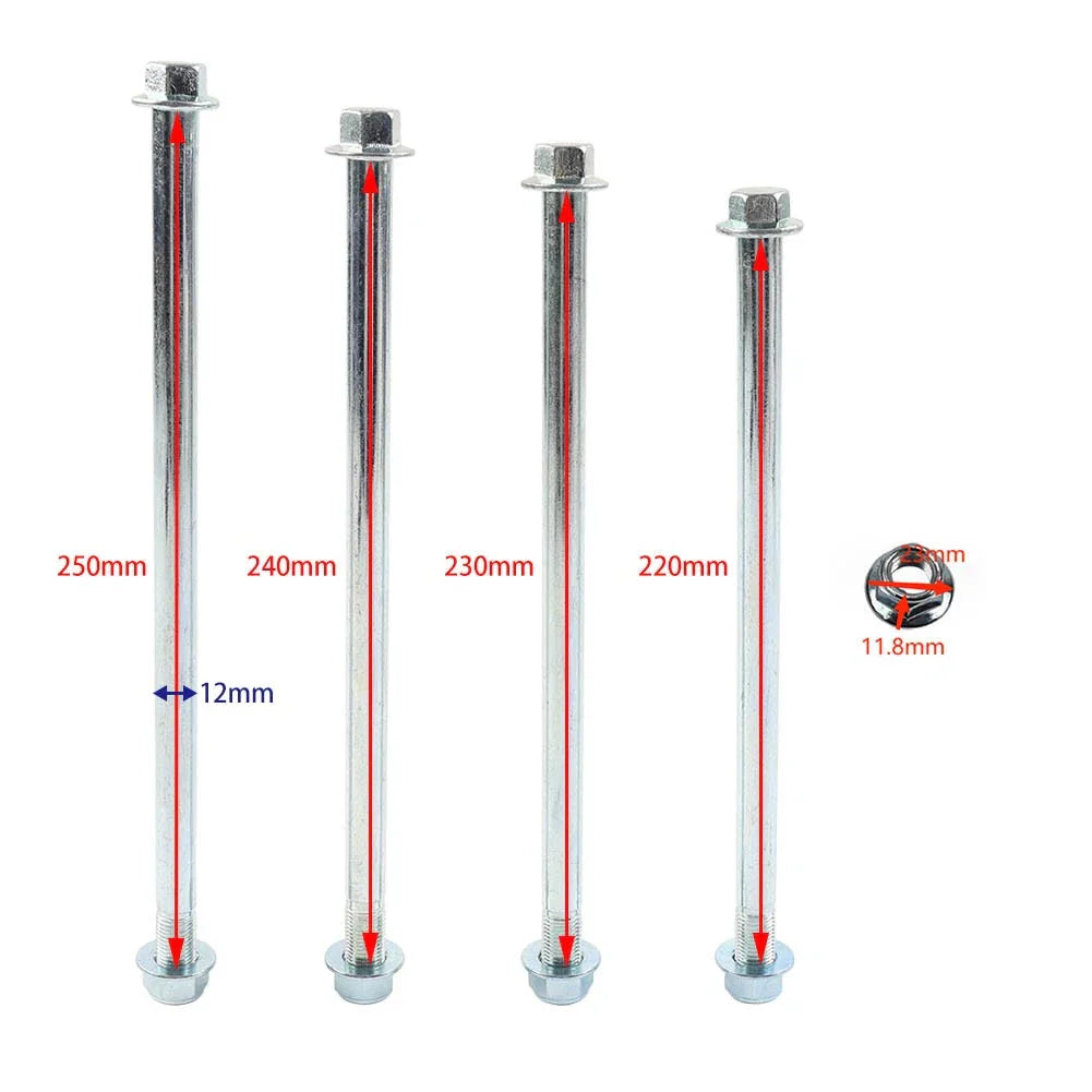 M12x240mm Front Rear Wheel Hub Axle for Pit Dirt Bike ATV