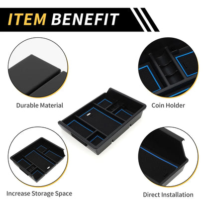 Center Console Organizer Box Tray for Chevy Silverado & GMC Sierra (2014-2023)