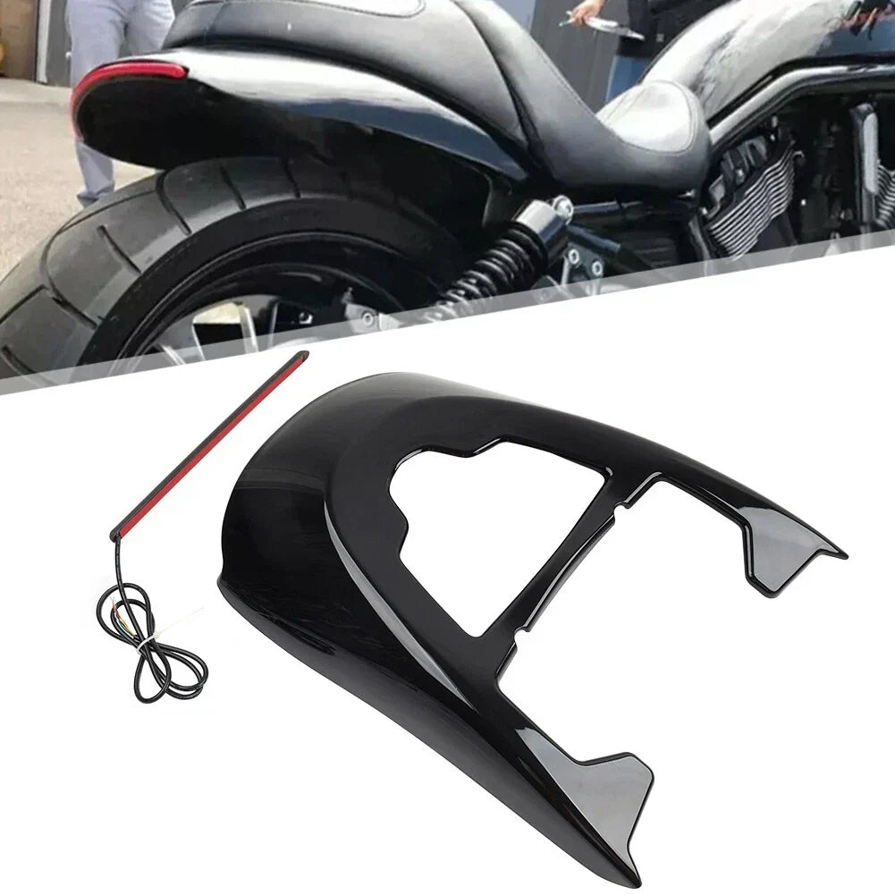 Vivid Black Rear Mudguard w/Smoke Light for Harley VRSCDX V-Rod (2002-2017)