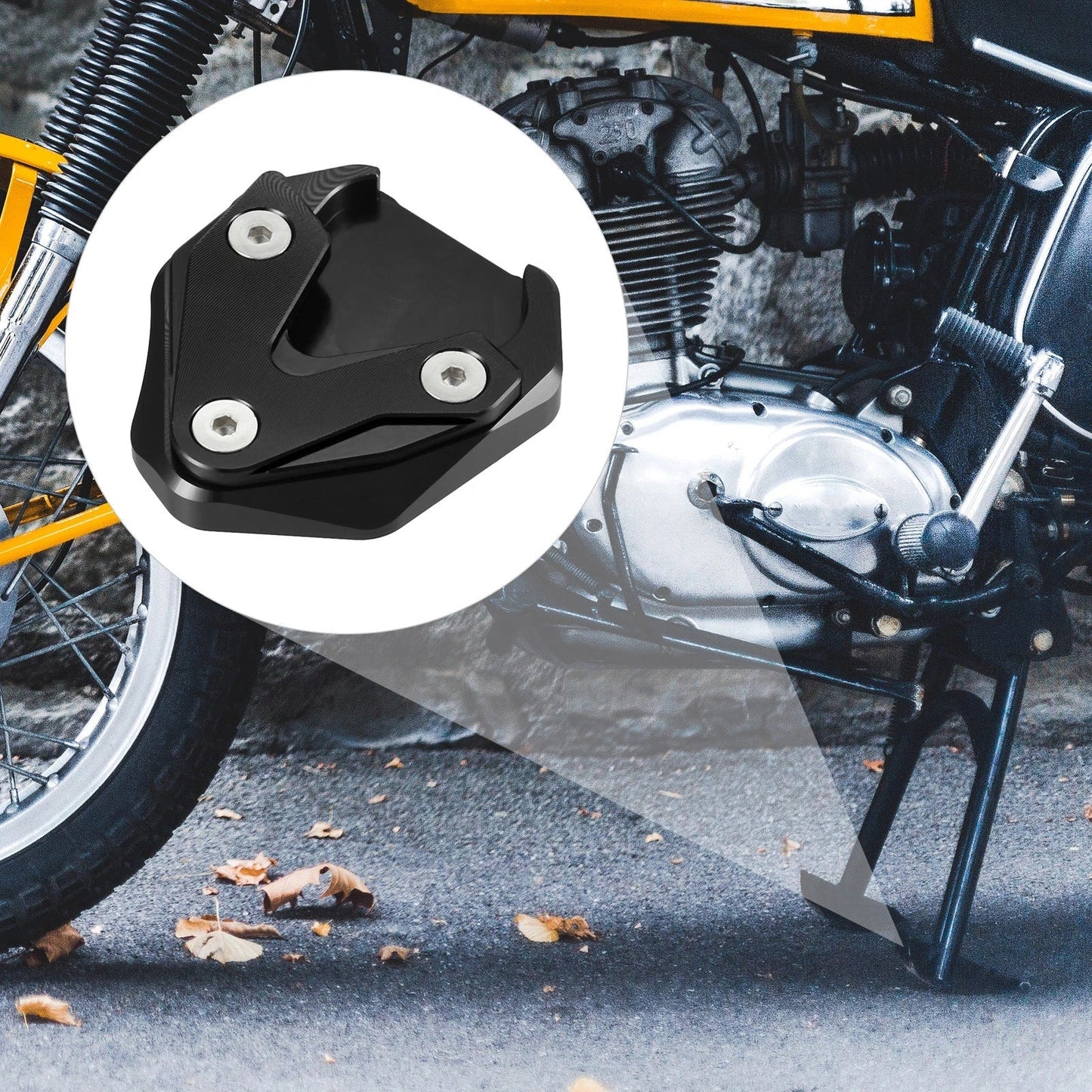 Motorcycle Kickstand Pad for HONDA CB1300 (2020-2023) - Black Side Stand Plate