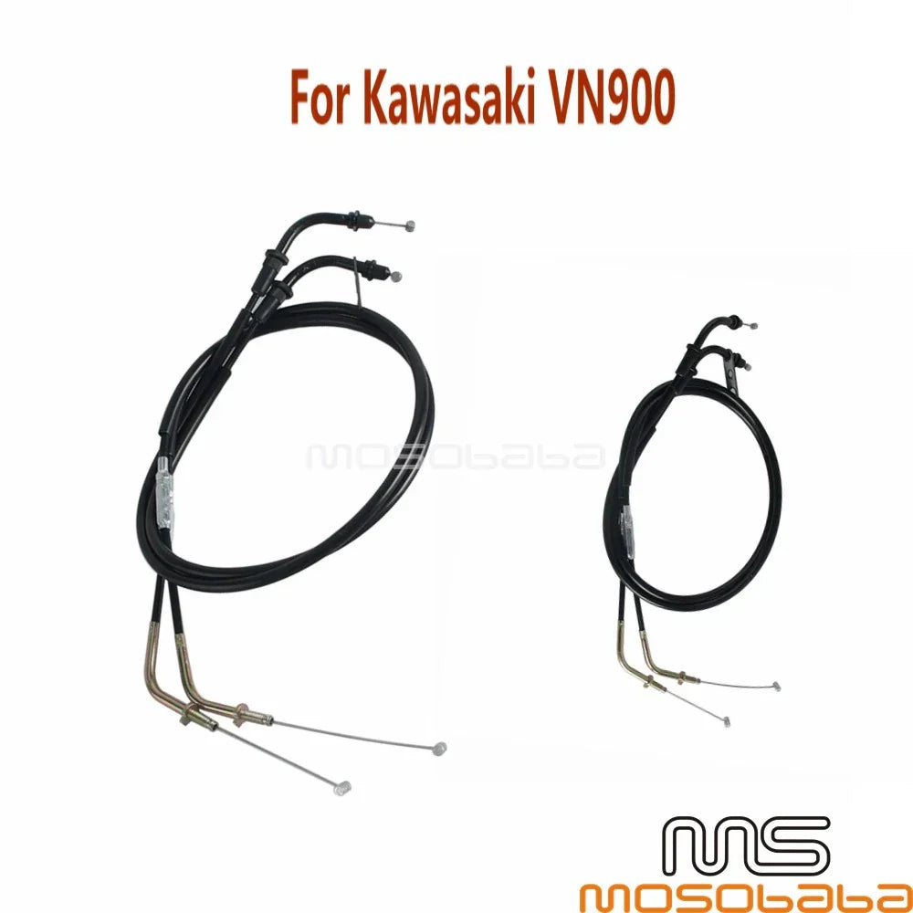 Black Throttle Cables for Kawasaki Vulcan 900 Classic/LT (2006-2018)