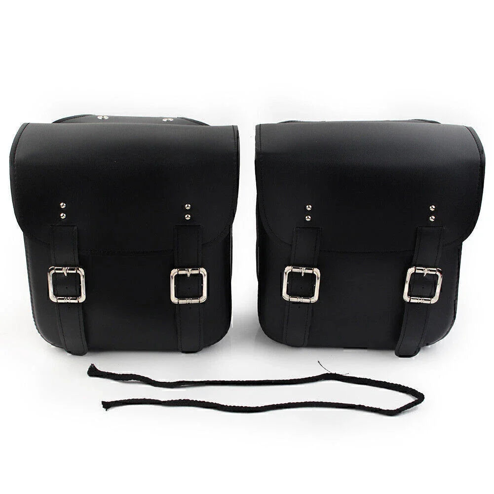 Black Motorcycle Leather Side Saddle Bags for Harley Sportster XL883/1200