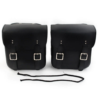 Black Motorcycle Leather Side Saddle Bags for Harley Sportster XL883/1200