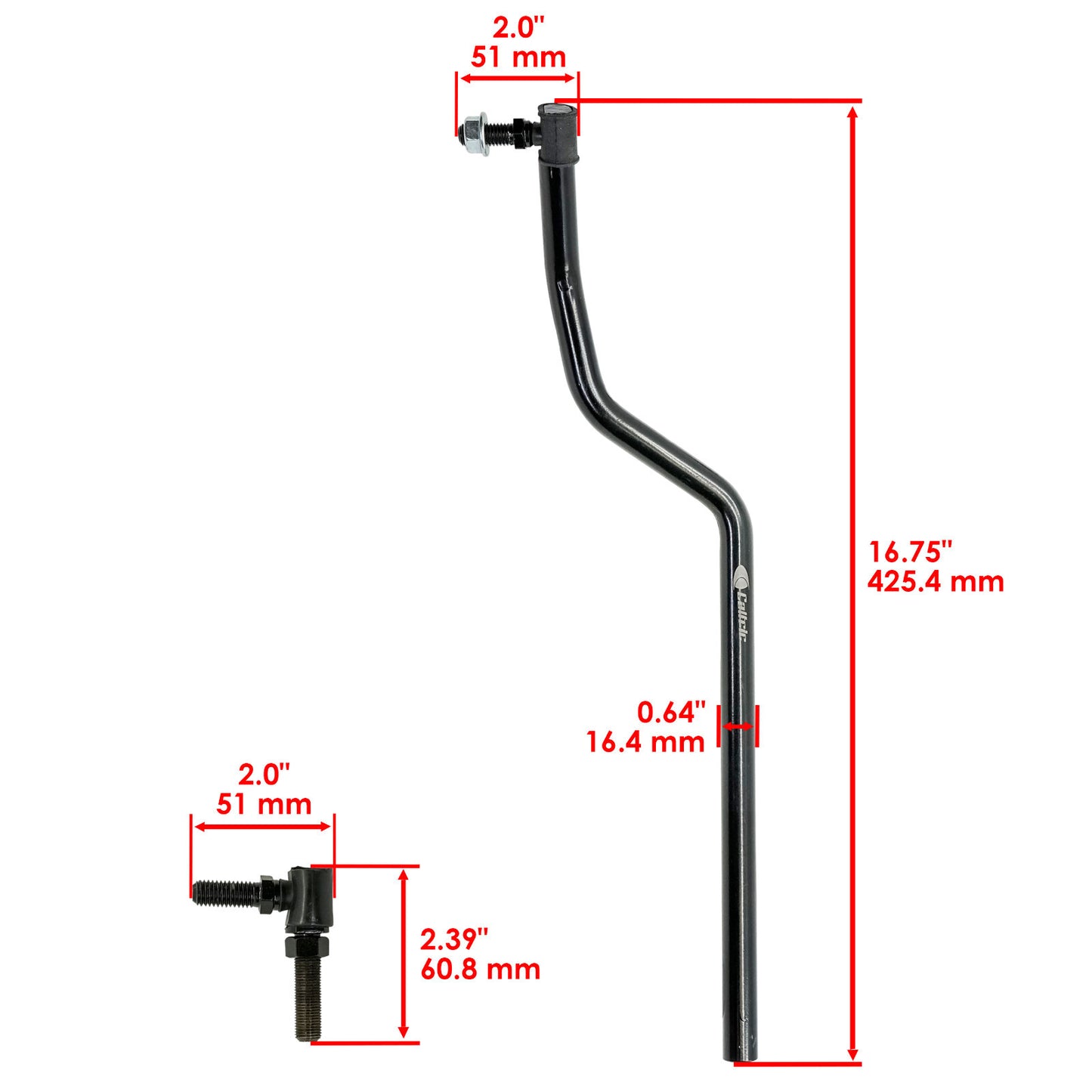 Caltric Left Side Drag Link Replacement for John Deere GY20491 (2010–2010)