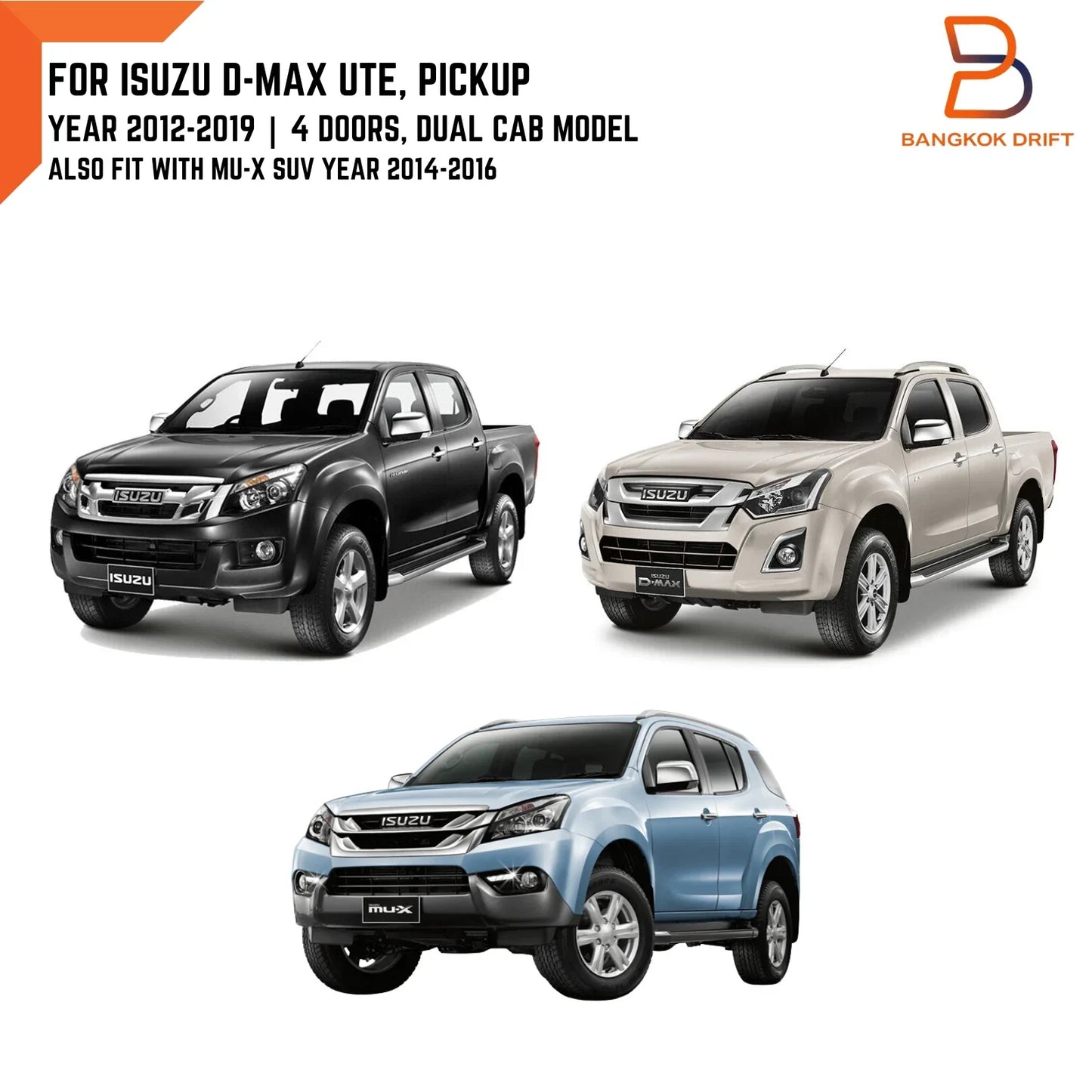 9 x Black Carbon Fiber Door Handle Covers for Isuzu D-Max, MU-X (12-19)