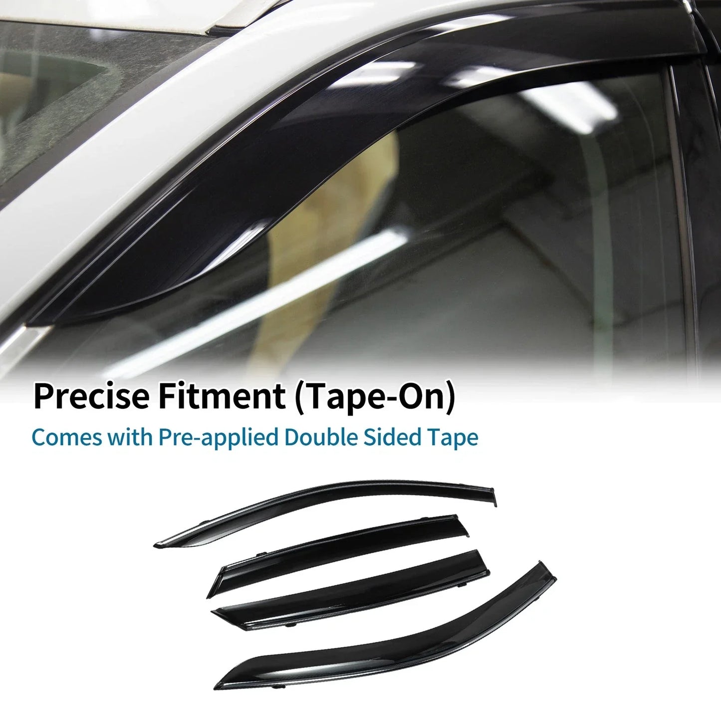 Window Deflectors for Hyundai Elantra 2021 Side Window Vent Visors Black Set