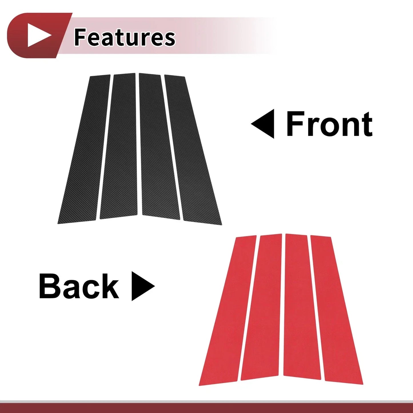 Door Pillar Window Trim for Chevrolet Malibu 2004-2007 (2 x Front Left/Right)