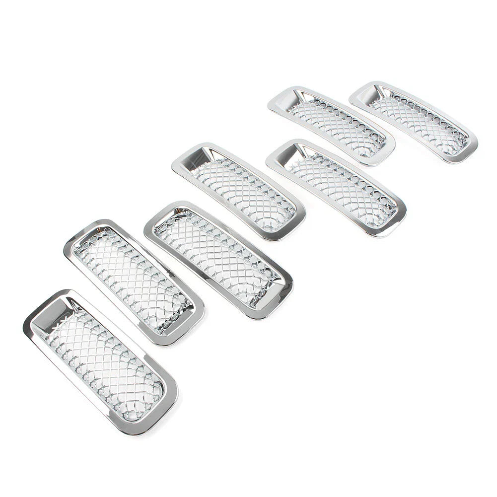 7 Pcs Chrome Front Mesh Grille Cover for Jeep Patriot (2011-2017)