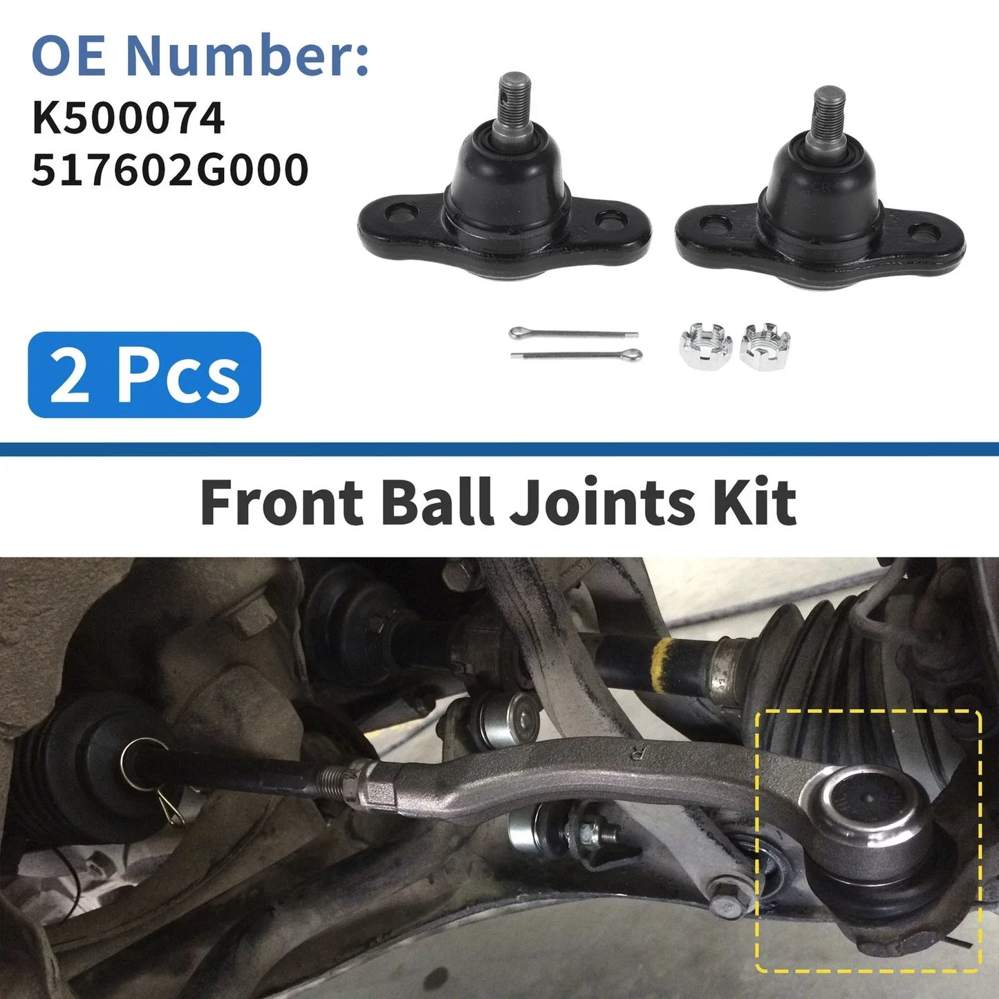2 x Front Lower Ball Joints for Hyundai Elantra (2007-2010)