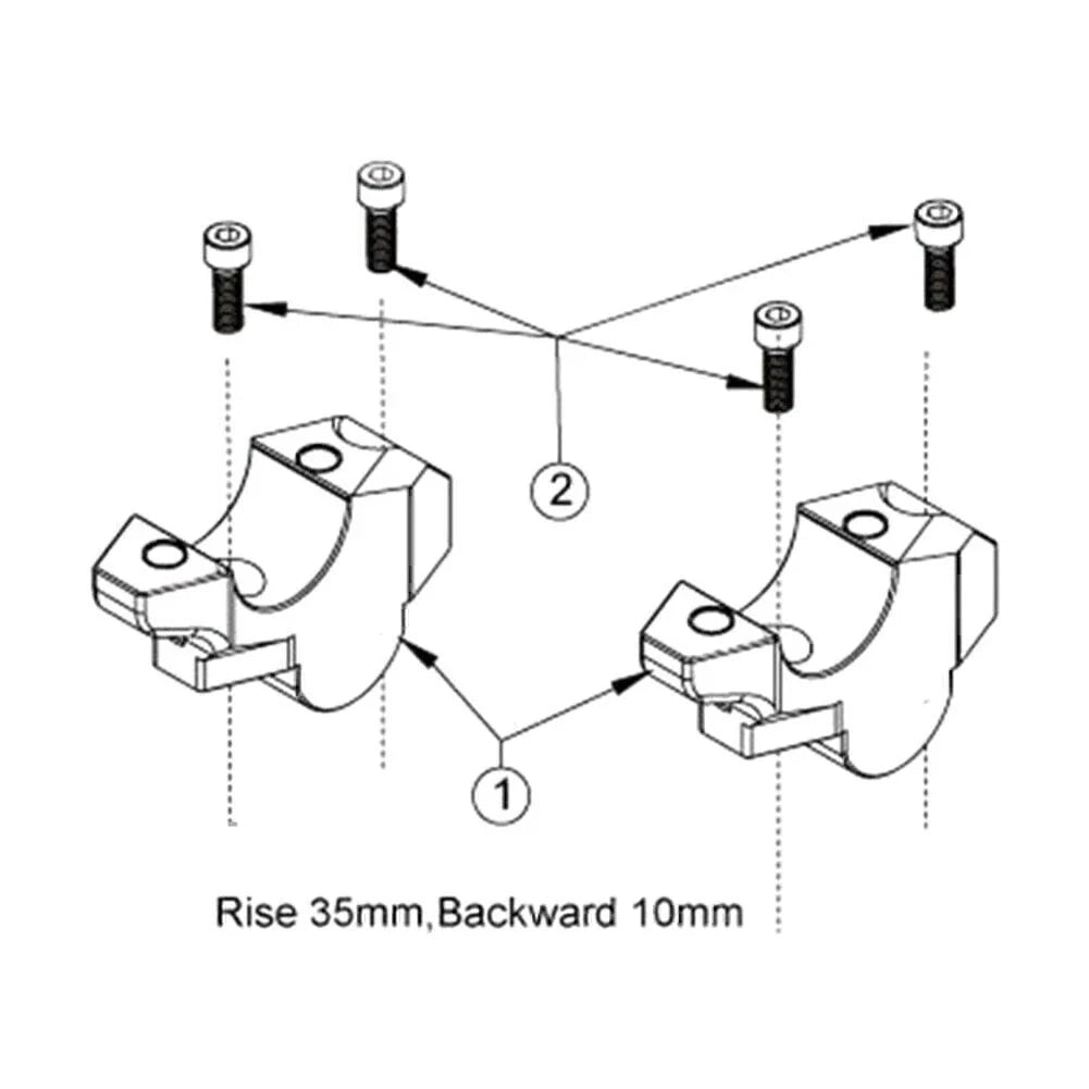 Silver Motor Handlebar Riser Clamp for Honda XADV-750 (2017-2019)